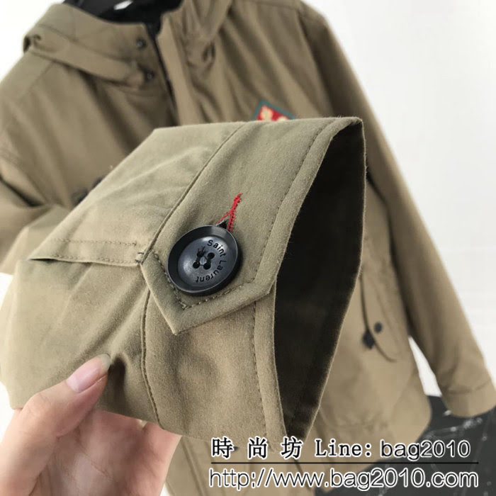 YSL聖羅蘭聖羅蘭 18ss秋冬新款 圖騰繡花圖案 薄棉外套 ydi1057